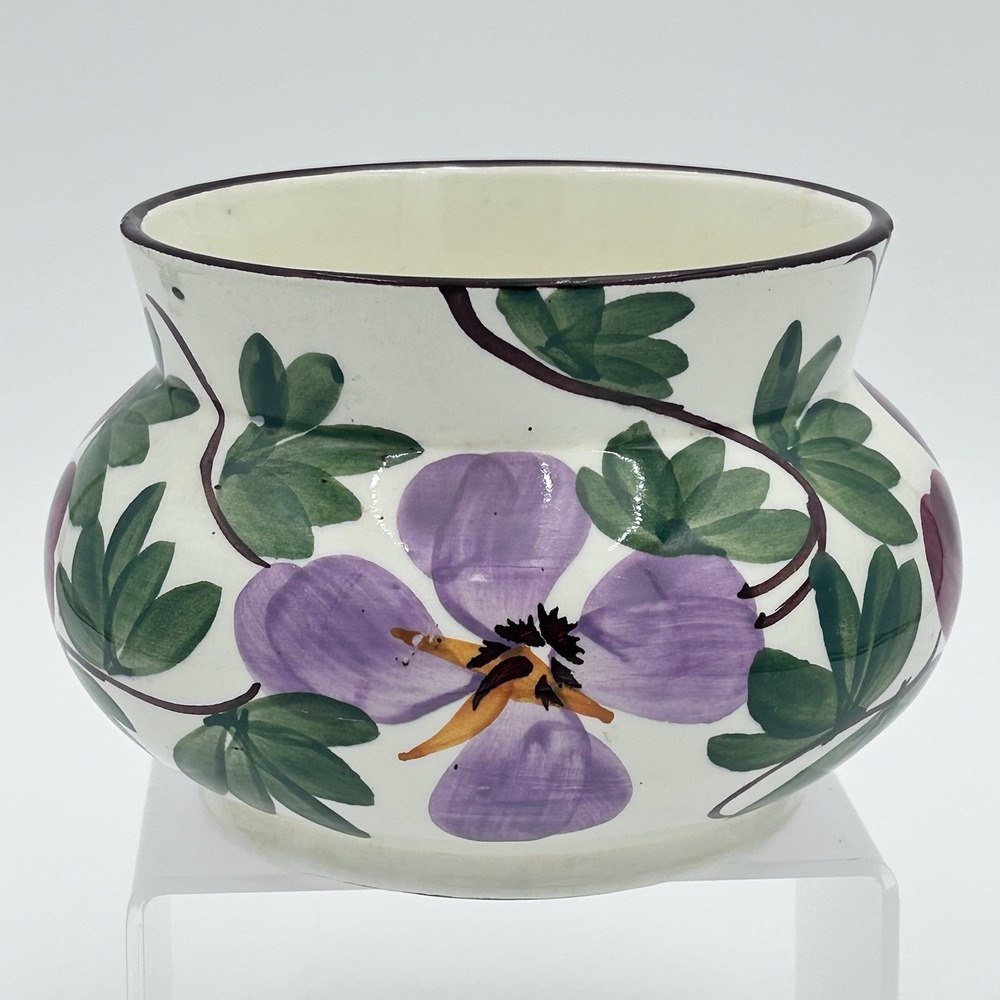 Vintage Schramberg Germany Hand‎ Painted Floral Bowl Vase SMF 5"x6" Pottery